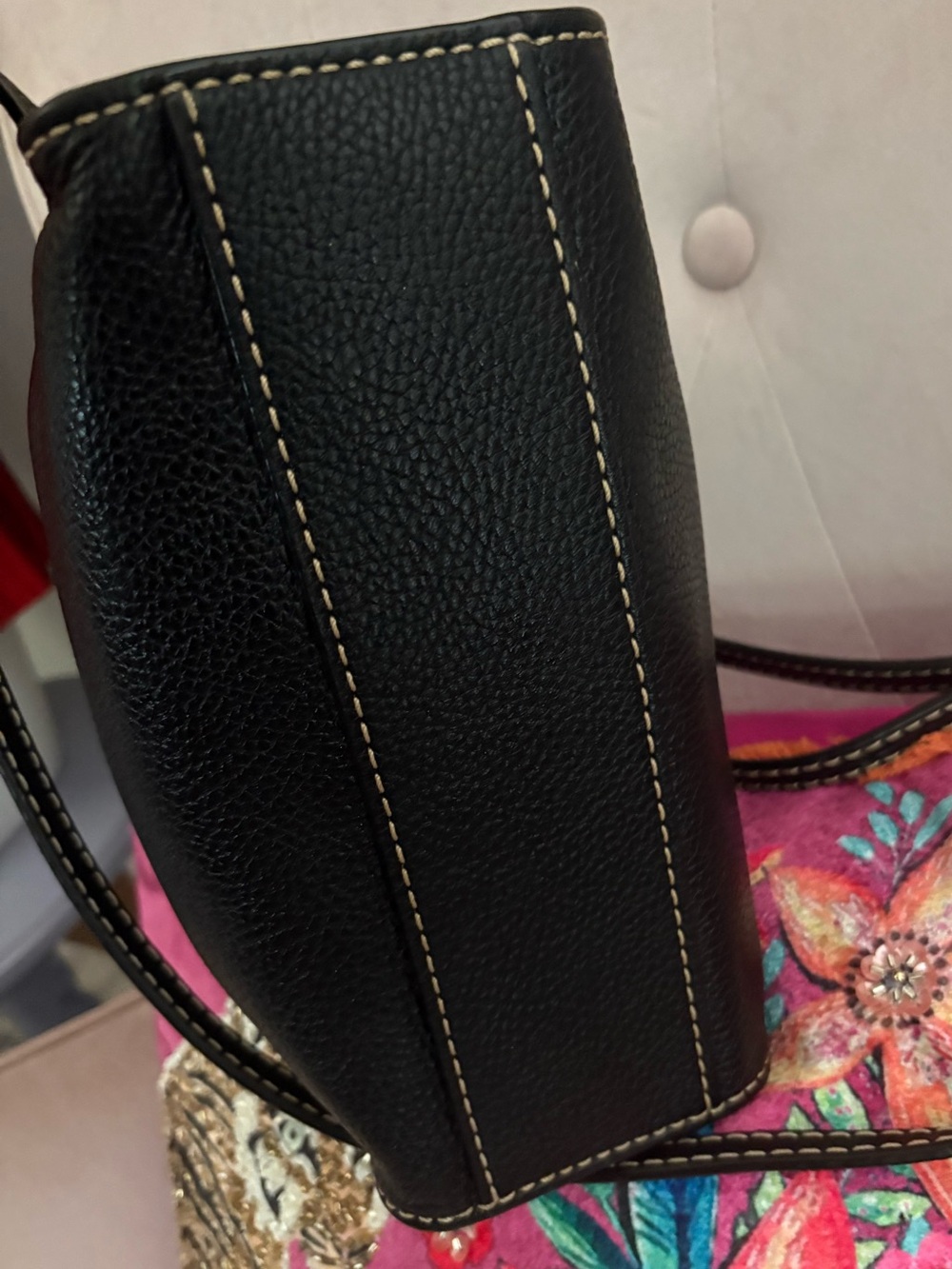 Marc Jacobs Mini Grind Coated Leather Crossbody Tote Bag Satchel Black EUC - Picture 4 of 5